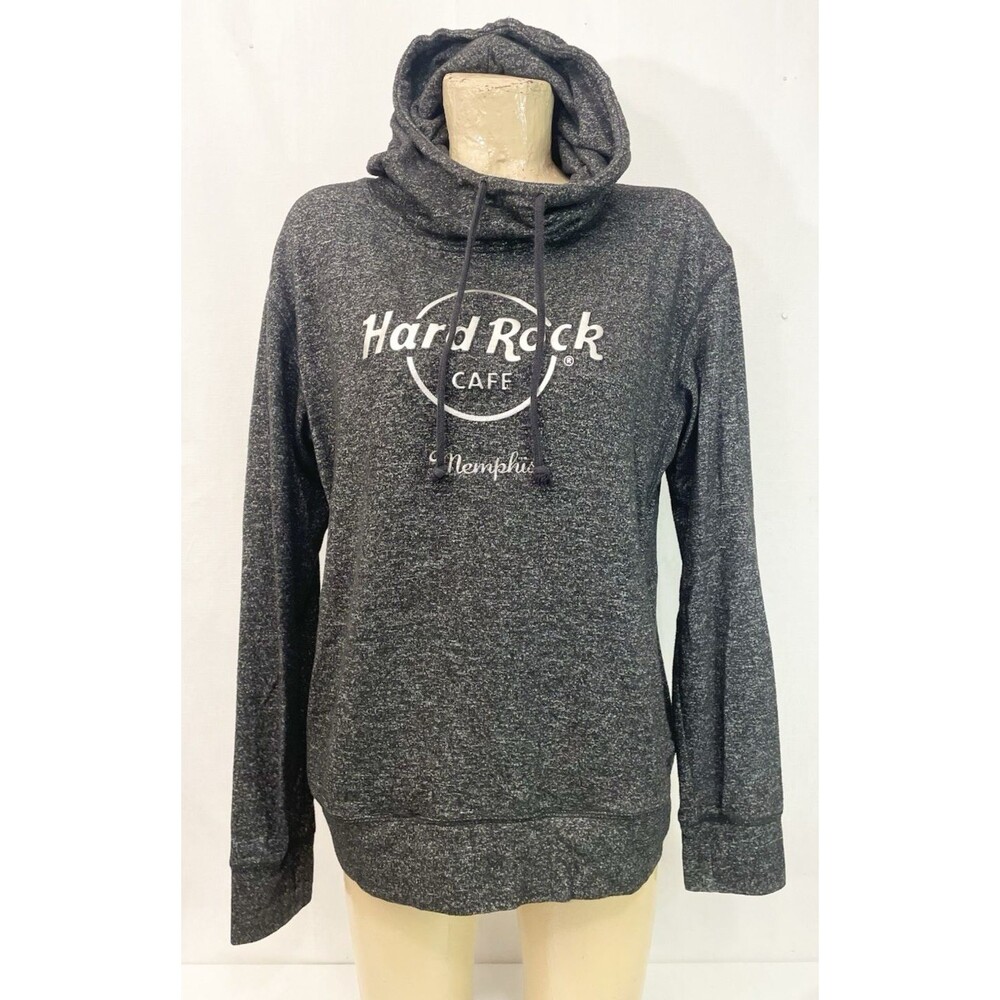 Hard Rock Cafe Memphis Hoodie L Large 44" Long Sleeve Dark Gray Thin Sweatshirt